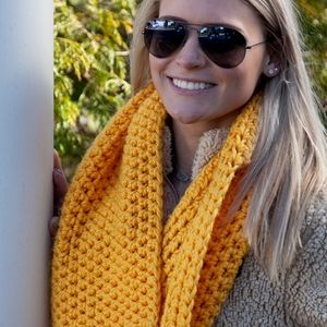 Crocheted infinity scarf